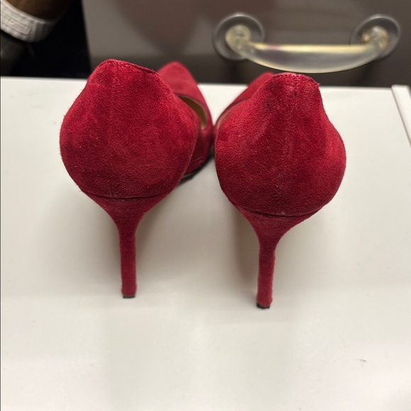 Manolo Blahnik Scarlet Suede Pumps - Picture 3 of 4